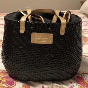 Kate Spade black wicker purse